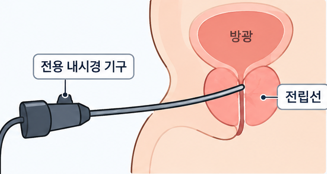 리줌 시술 1단계 — 마취 및 내시경 삽입